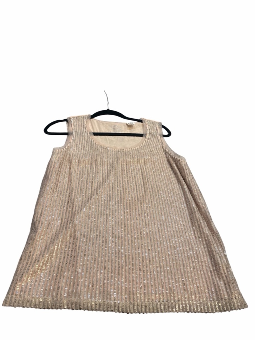 Chico's Shimmering Cream Sequin Tank Top